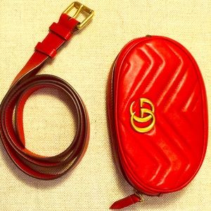 Gucci GG Marmont matelasse Leather belt bag